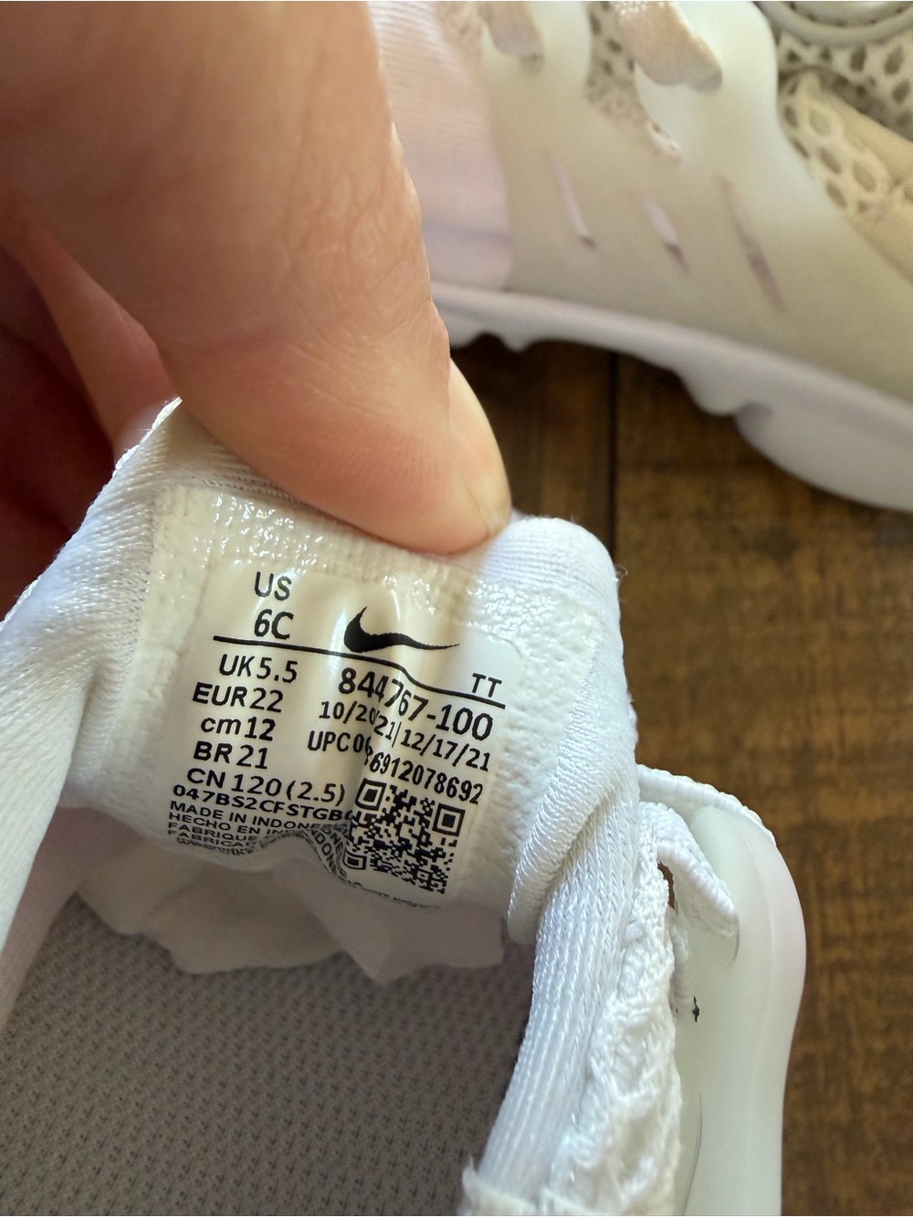 Nike Little Presto TD Triple White Toddler Sneakers Size 6C 844767-100 - Picture 5 of 8